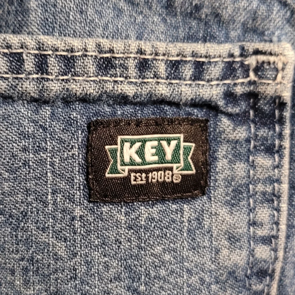 VTG Key Carpenter Jeans Denim Relaxed Straight Mens Workwear 100% Cotton 34x32